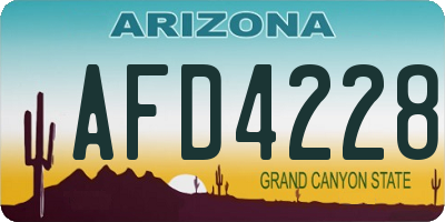 AZ license plate AFD4228