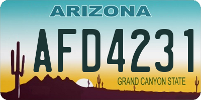 AZ license plate AFD4231