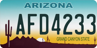 AZ license plate AFD4233