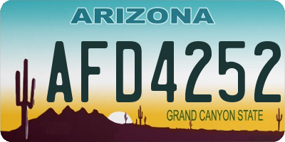 AZ license plate AFD4252