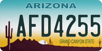 AZ license plate AFD4255