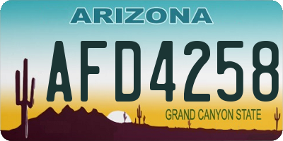 AZ license plate AFD4258