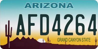 AZ license plate AFD4264