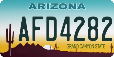 AZ license plate AFD4282