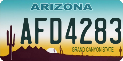 AZ license plate AFD4283