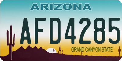 AZ license plate AFD4285