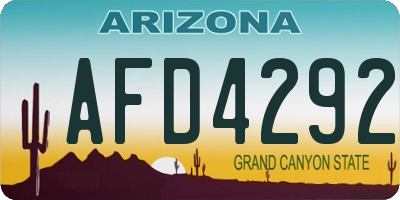 AZ license plate AFD4292