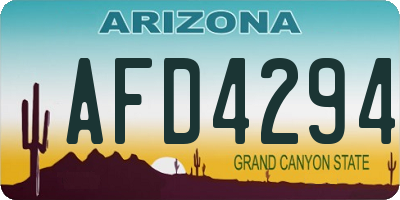 AZ license plate AFD4294