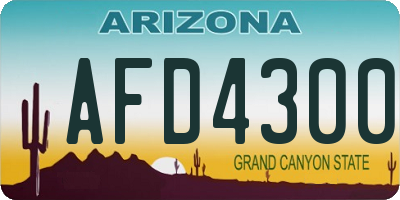 AZ license plate AFD4300