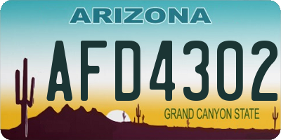 AZ license plate AFD4302