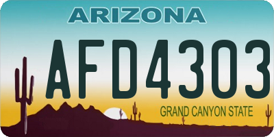 AZ license plate AFD4303