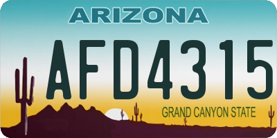 AZ license plate AFD4315