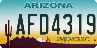 AZ license plate AFD4319