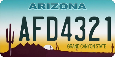 AZ license plate AFD4321
