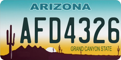 AZ license plate AFD4326