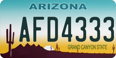 AZ license plate AFD4333