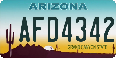 AZ license plate AFD4342