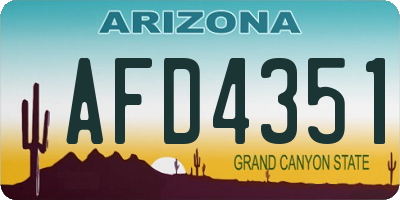 AZ license plate AFD4351