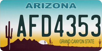 AZ license plate AFD4353
