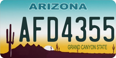 AZ license plate AFD4355