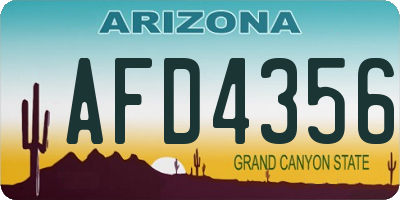 AZ license plate AFD4356