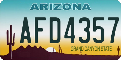 AZ license plate AFD4357
