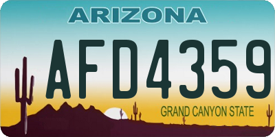 AZ license plate AFD4359
