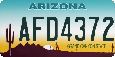 AZ license plate AFD4372