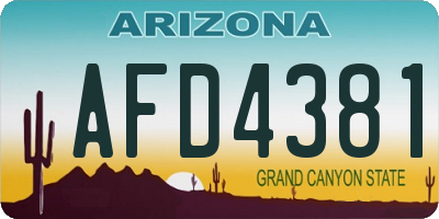AZ license plate AFD4381