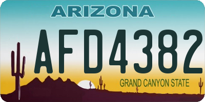 AZ license plate AFD4382