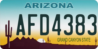 AZ license plate AFD4383