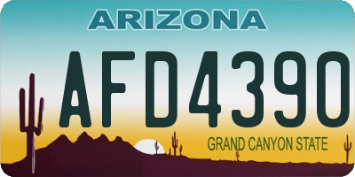 AZ license plate AFD4390