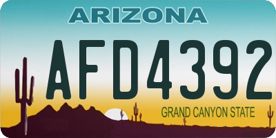 AZ license plate AFD4392