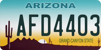 AZ license plate AFD4403