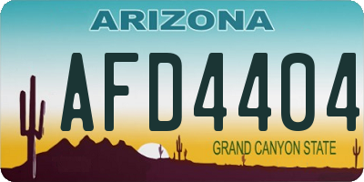 AZ license plate AFD4404