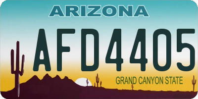 AZ license plate AFD4405