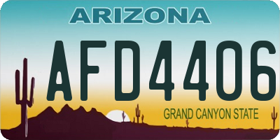 AZ license plate AFD4406