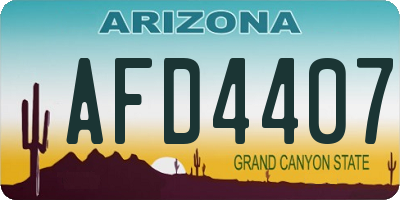 AZ license plate AFD4407