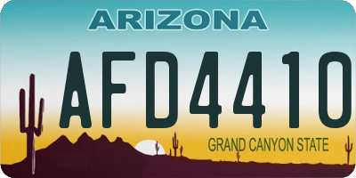 AZ license plate AFD4410