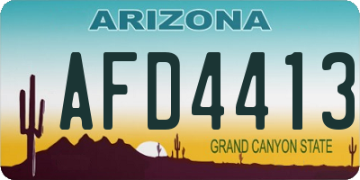 AZ license plate AFD4413