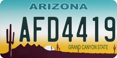 AZ license plate AFD4419