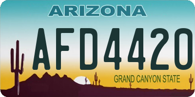 AZ license plate AFD4420