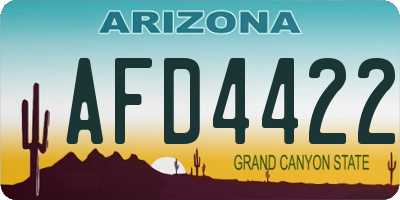 AZ license plate AFD4422