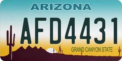 AZ license plate AFD4431