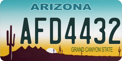 AZ license plate AFD4432