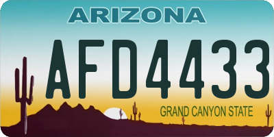 AZ license plate AFD4433