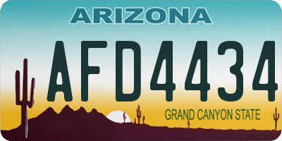 AZ license plate AFD4434