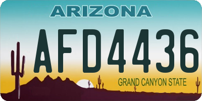AZ license plate AFD4436
