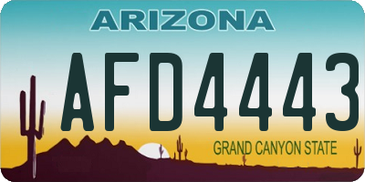 AZ license plate AFD4443