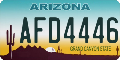 AZ license plate AFD4446